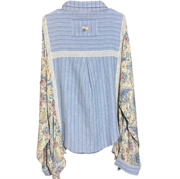 Oli & Hali Blue Shirt with Floral Size XL - Picture 4 of 8